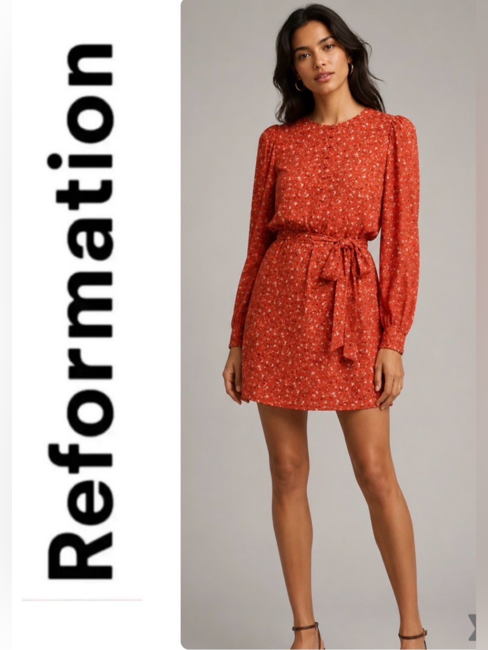 Reformation Carinna dress NWT size XL -red/orange color